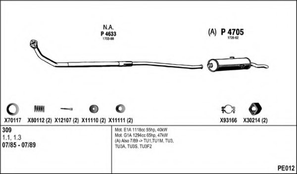 FENNO PE012 Exhaust System